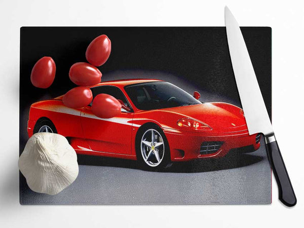 Ferrari Red Glow Glass Chopping Board