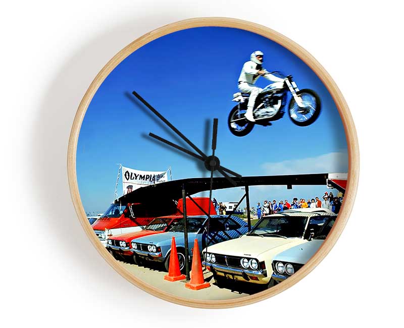 Evel Knievel Car Jump Clock - Wallart-Direct UK