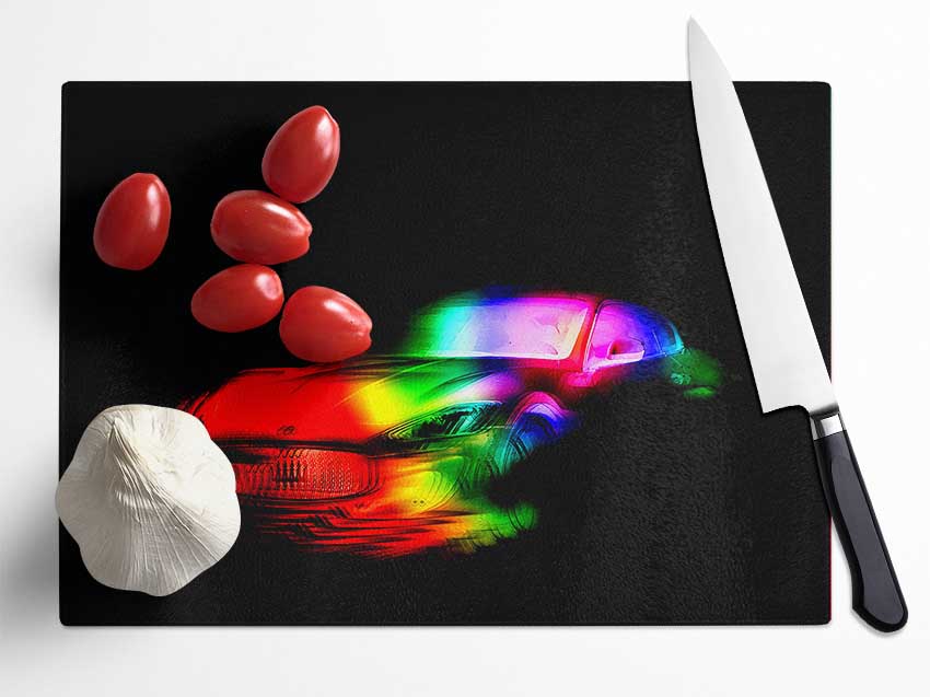 Maserati Rainbow Glass Chopping Board