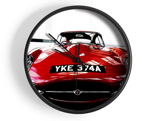 E-Type Jaguar Red Clock - Wallart-Direct UK