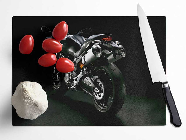 Ducati Motorbike Black Glass Chopping Board