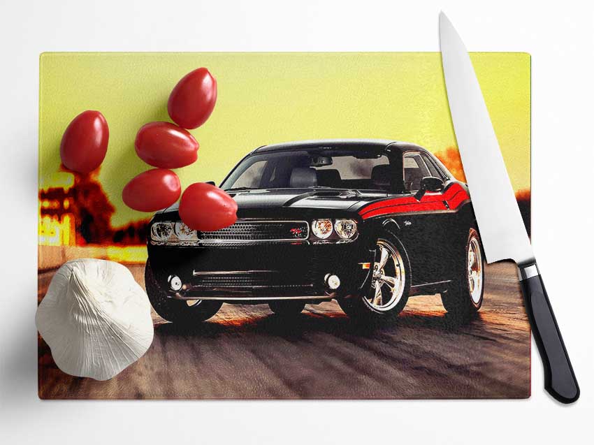 Dodge Challenger Glass Chopping Board