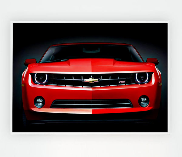 Chevy Camaro Front Grill Print Poster Wall Art