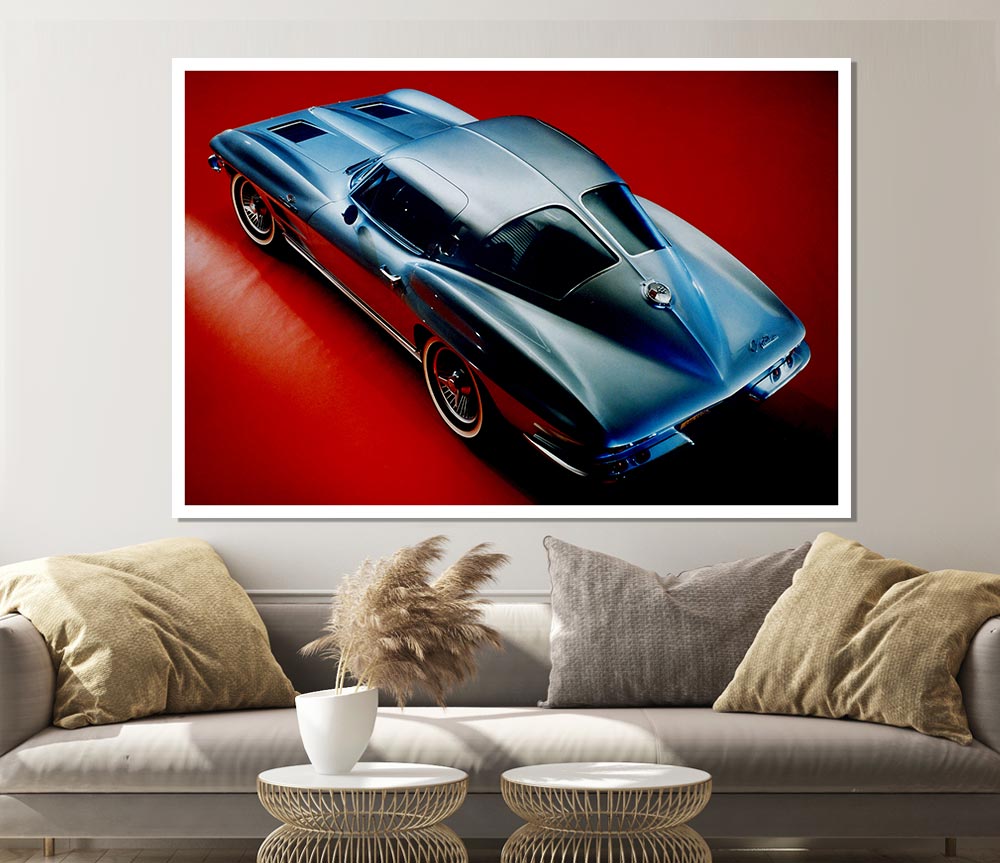 C 1963 Chevrolet Corvette Stingray Print Poster Wall Art