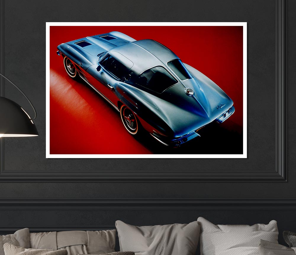 C 1963 Chevrolet Corvette Stingray Print Poster Wall Art