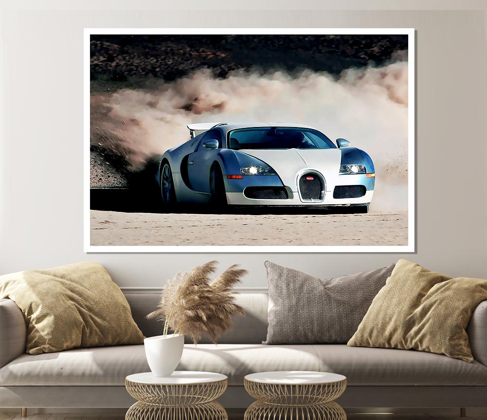 Bugatti Veyron Drive Print Poster Wall Art