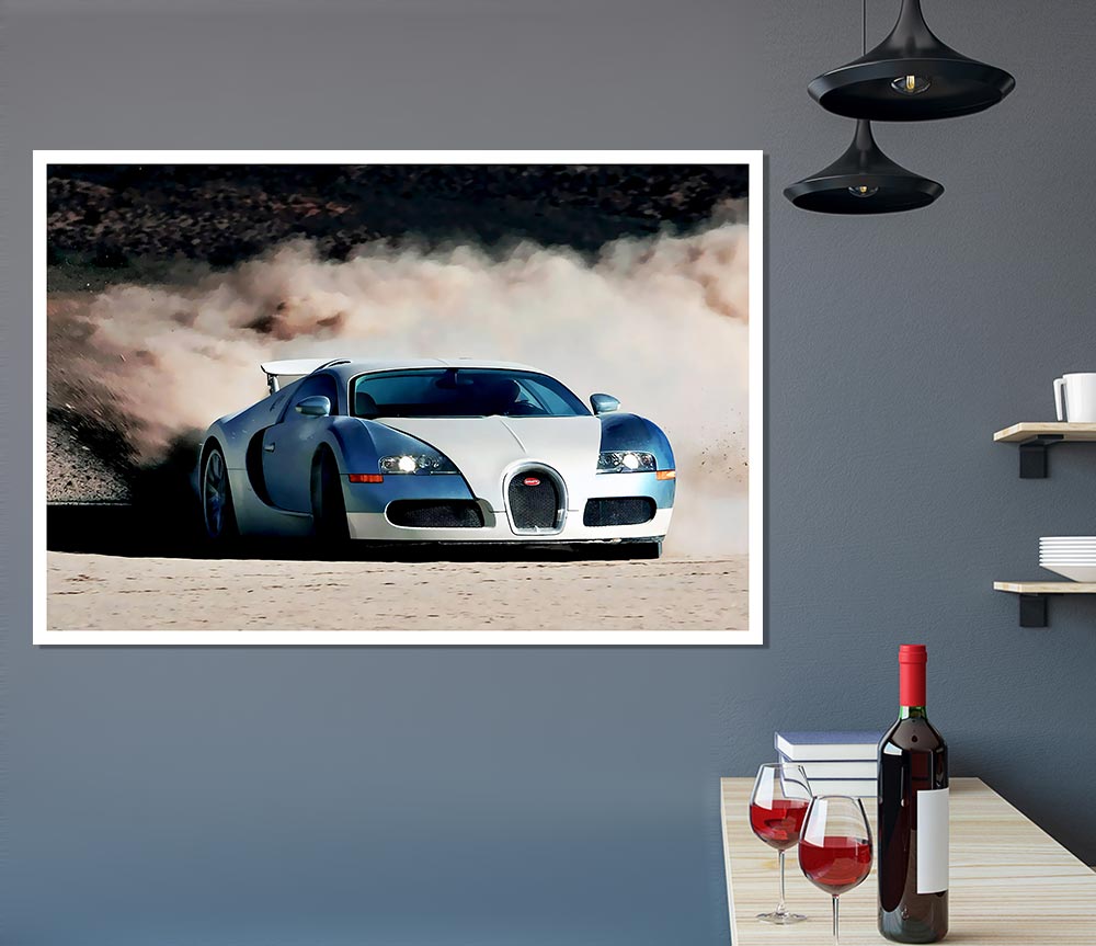 Bugatti Veyron Drive Print Poster Wall Art