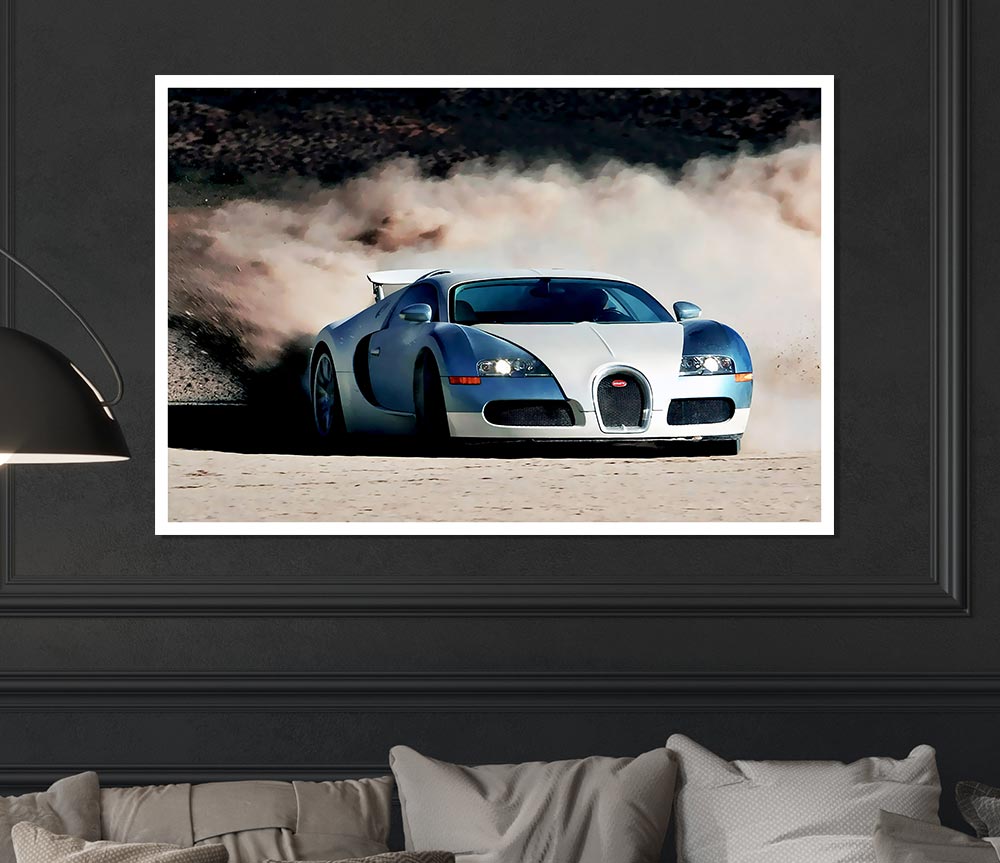 Bugatti Veyron Drive Print Poster Wall Art