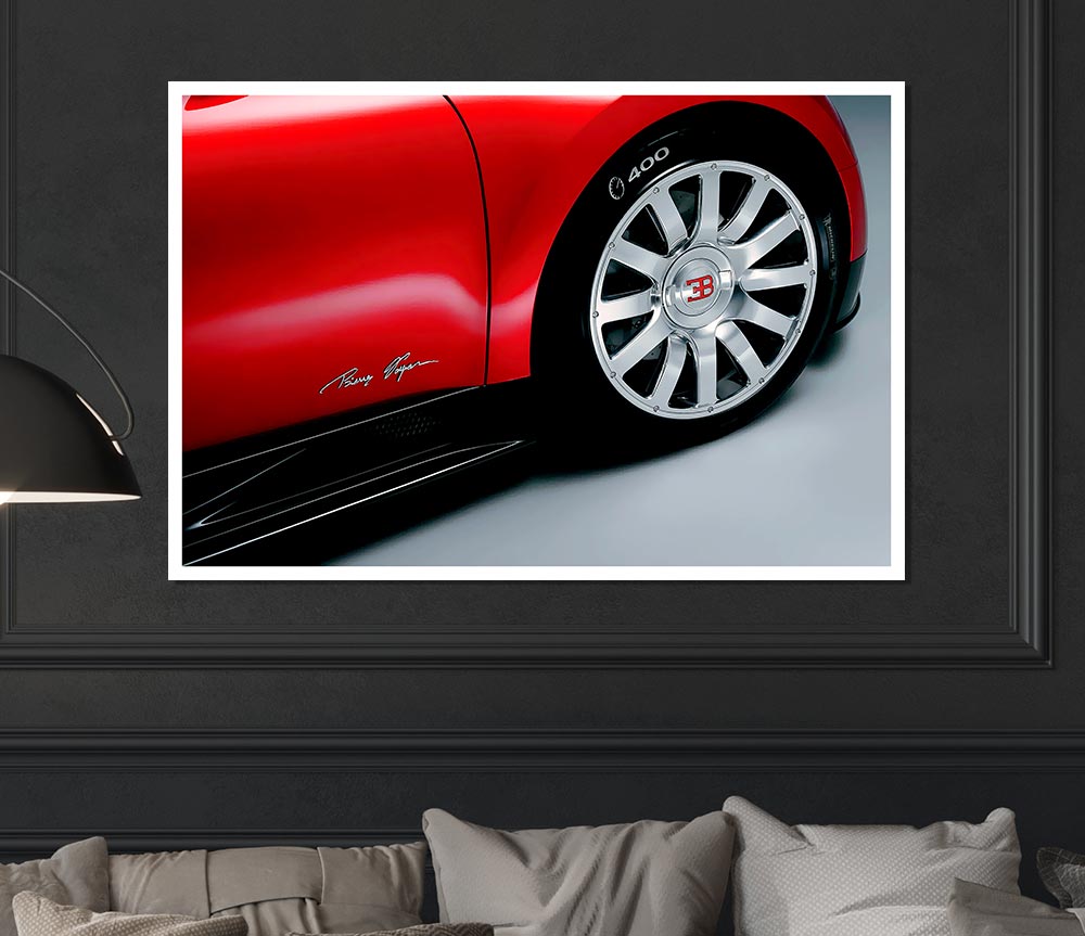 Bugatti Wheel Print Poster Wall Art