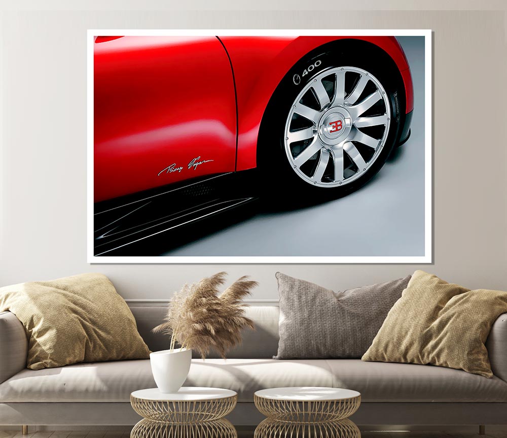 Bugatti Wheel Print Poster Wall Art