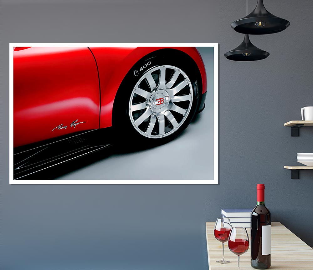 Bugatti Wheel Print Poster Wall Art