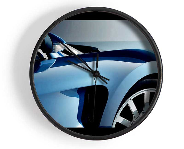 Bugatti Veyron Side Profile Blue Clock - Wallart-Direct UK