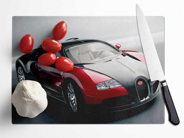 Bugatti Veyron Ready For The Drive Glass Chopping Board