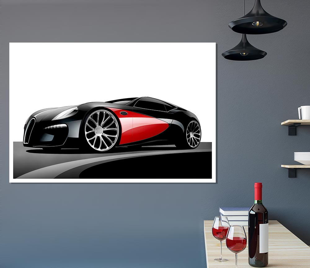 Bugatti Veyron Mean Machine Print Poster Wall Art