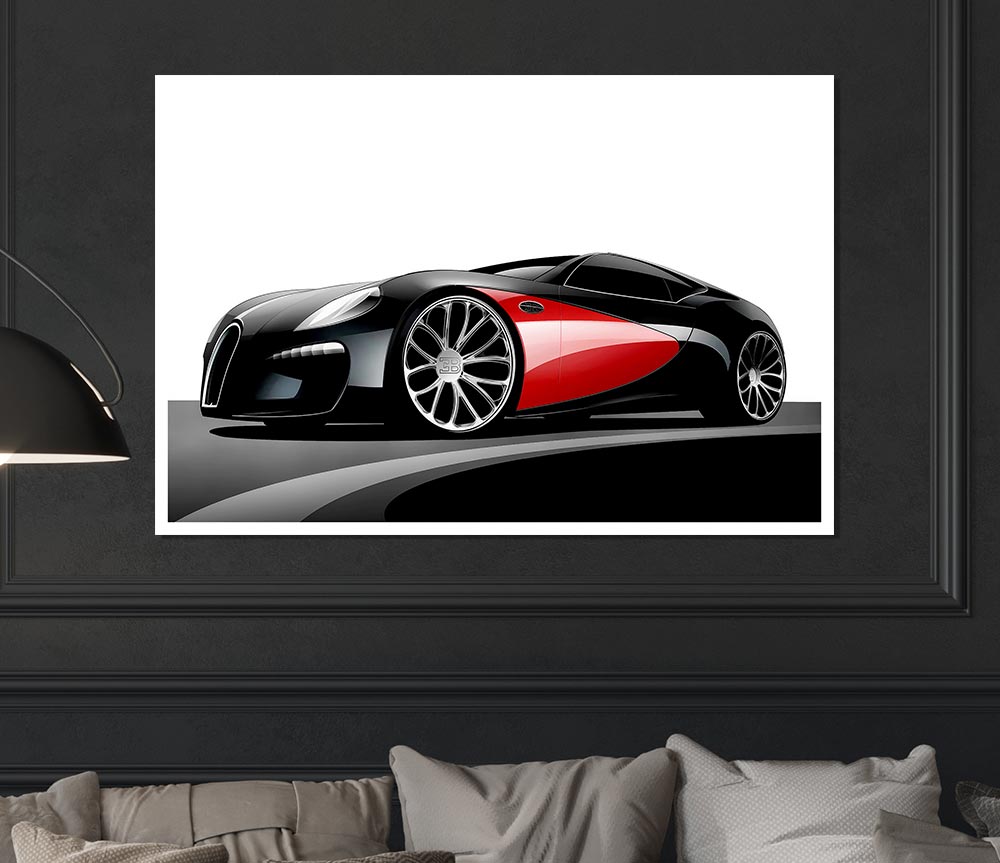 Bugatti Veyron Mean Machine Print Poster Wall Art