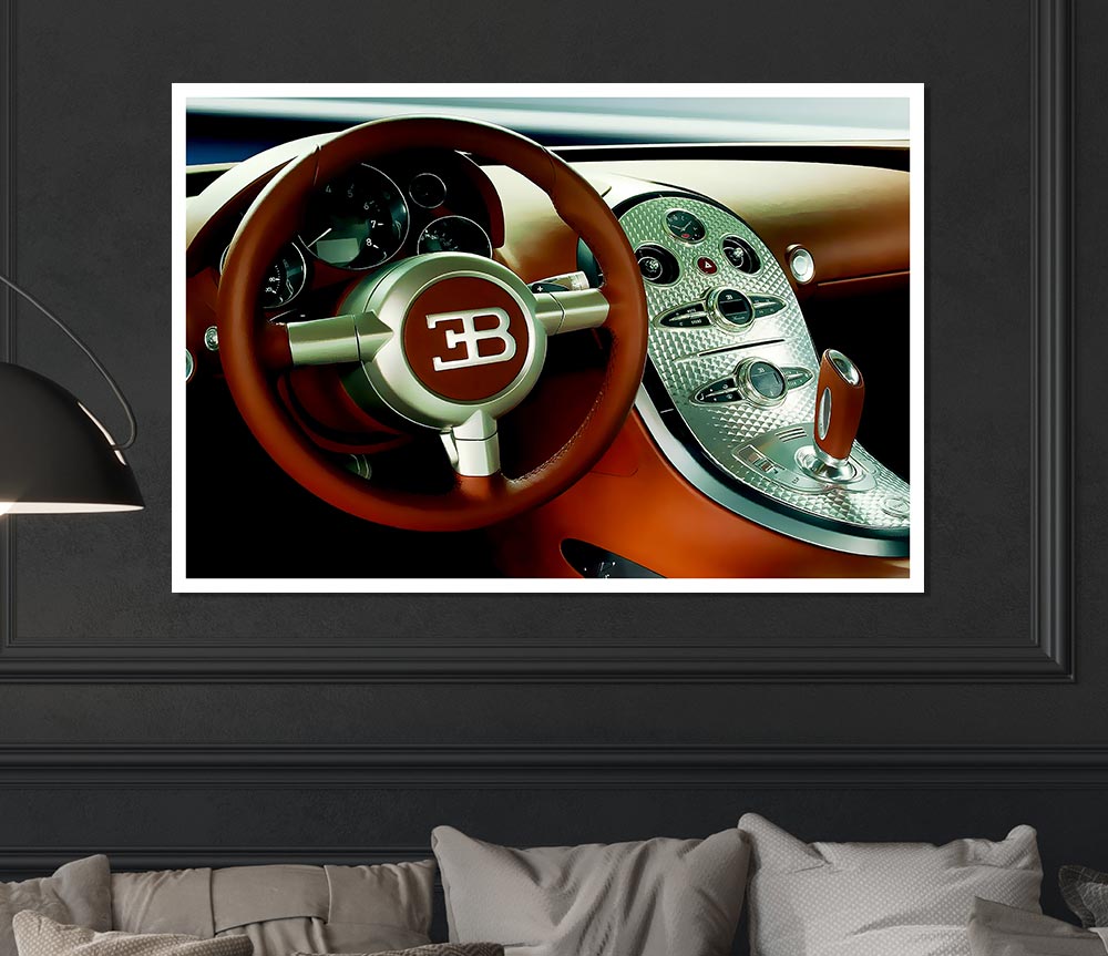 Bugatti Veyron Interior Print Poster Wall Art