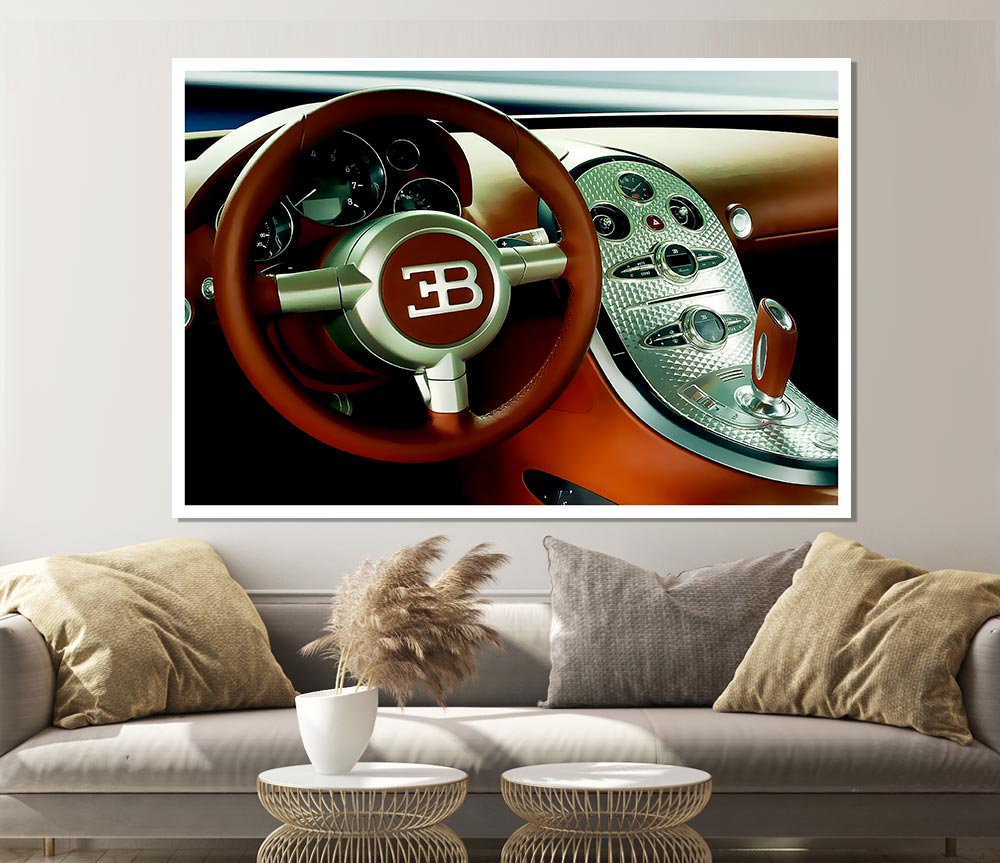 Bugatti Veyron Interior Print Poster Wall Art