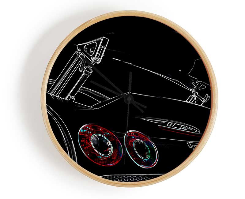 Bugatti Veyron Rear Spoiler Psychedelic Clock - Wallart-Direct UK