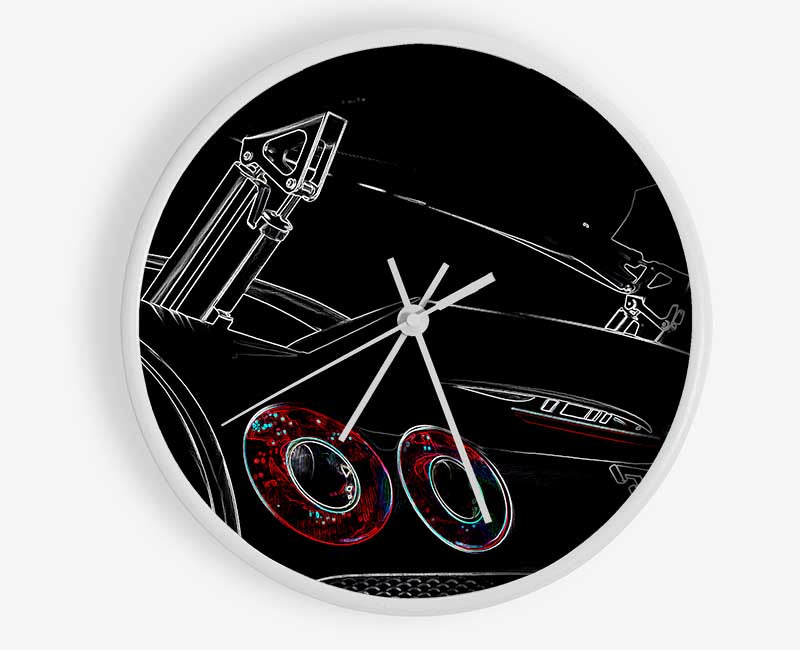 Bugatti Veyron Rear Spoiler Psychedelic Clock - Wallart-Direct UK