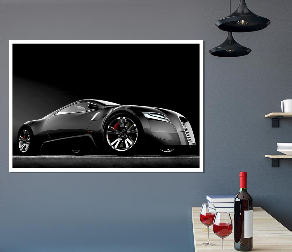 Bugatti Concept Black Print Poster Wall Art