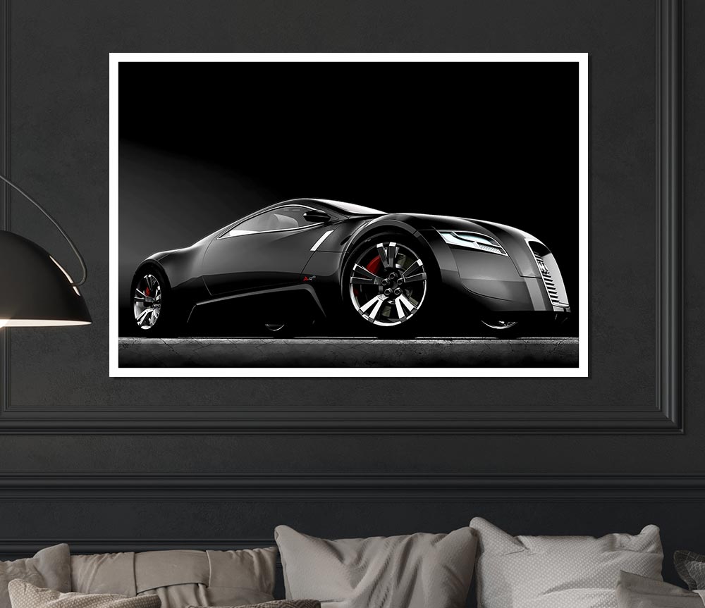 Bugatti Concept Black Print Poster Wall Art