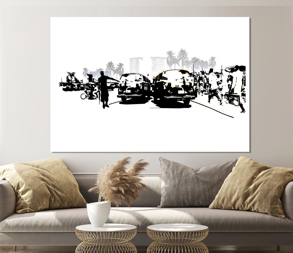 Boy Street Racers Print Poster Wall Art