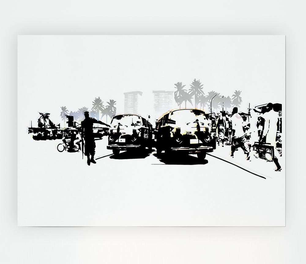 Boy Street Racers Print Poster Wall Art