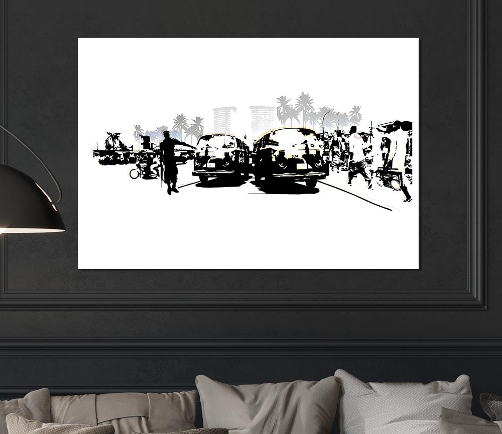 Boy Street Racers Print Poster Wall Art