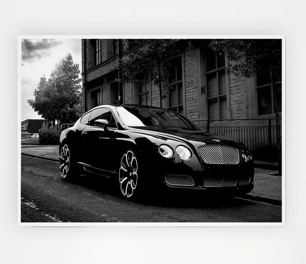 Bentley Black And White Print Poster Wall Art