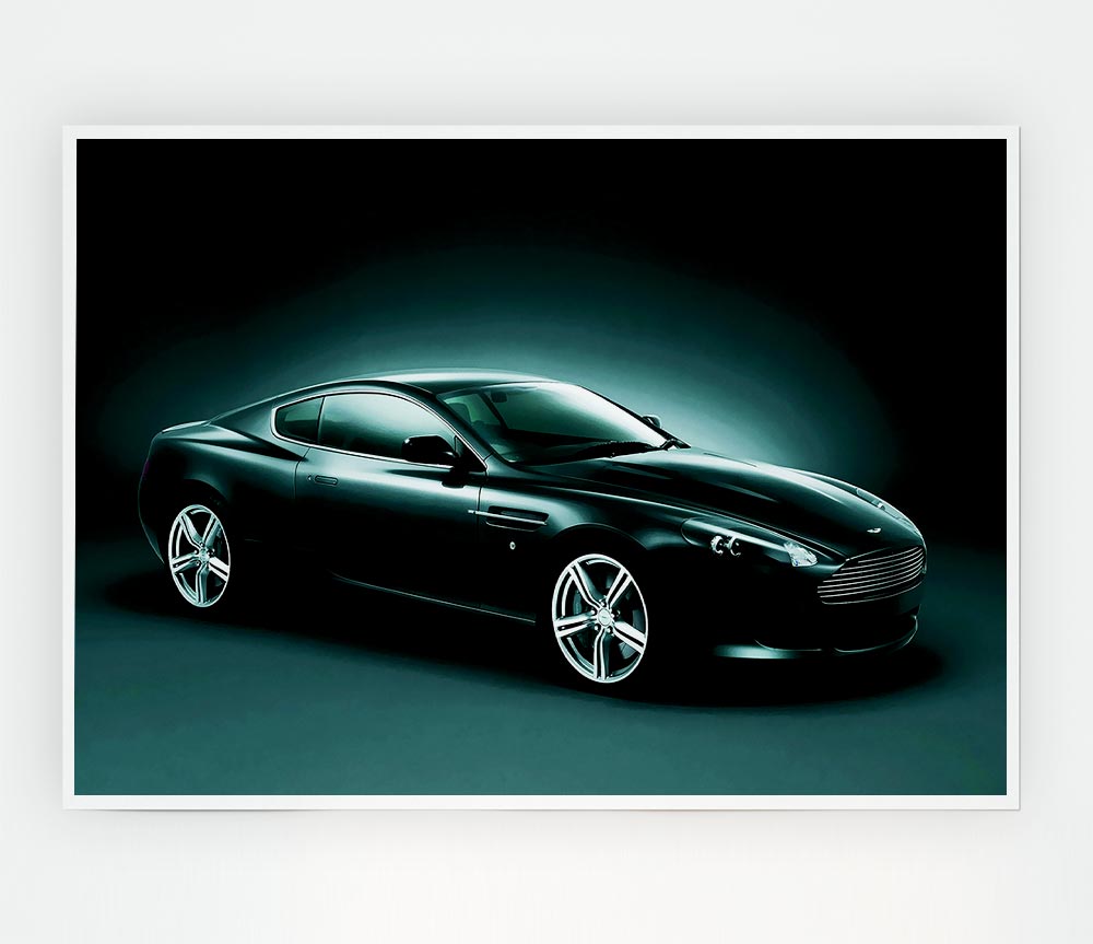 Aston Martin Vantage Side Profile Print Poster Wall Art