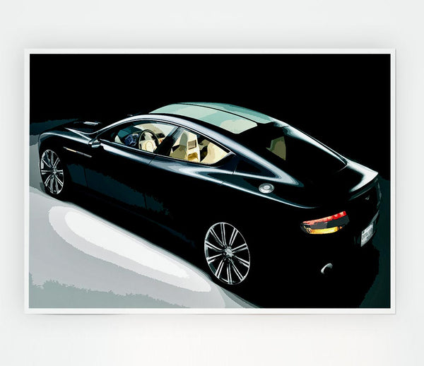 Aston Martin Vantage Black Print Poster Wall Art