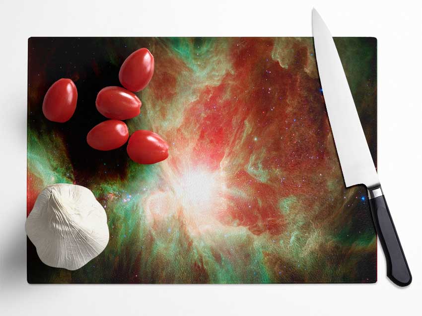 Space Gas Rainbow Glass Chopping Board