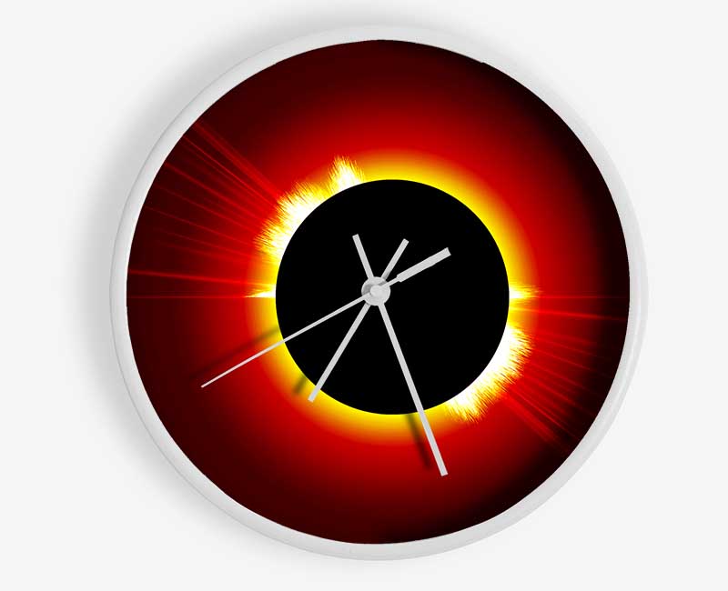 Stunning Fire Sun Eclipse Clock - Wallart-Direct UK