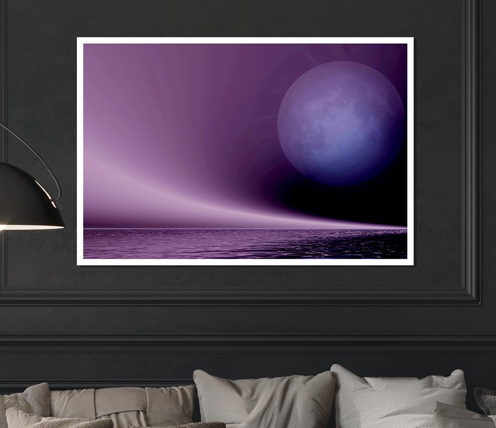 Lavender Moon Print Poster Wall Art