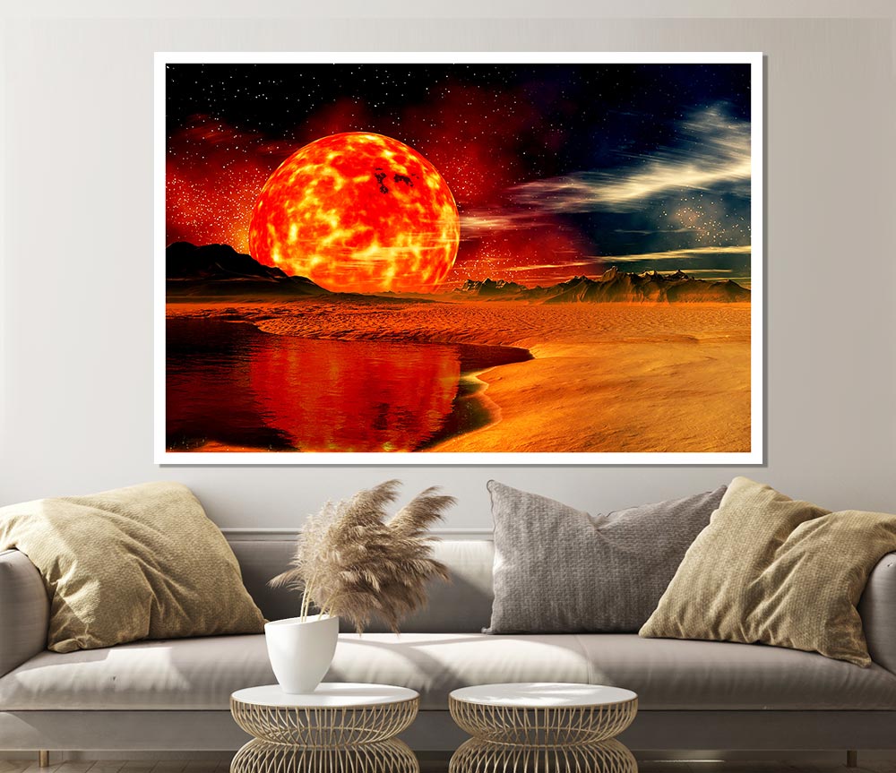 The Sun On Mars Print Poster Wall Art