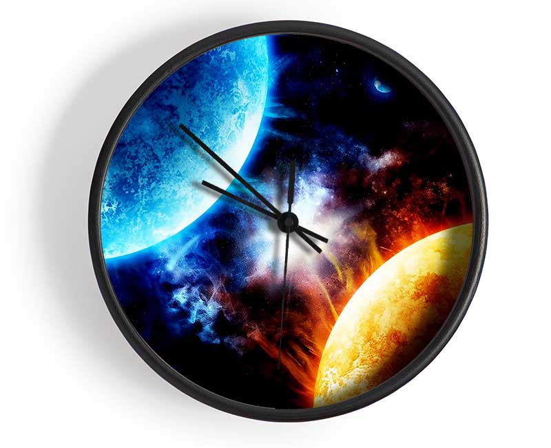 Hot And Cold Galaxies Clock - Wallart-Direct UK