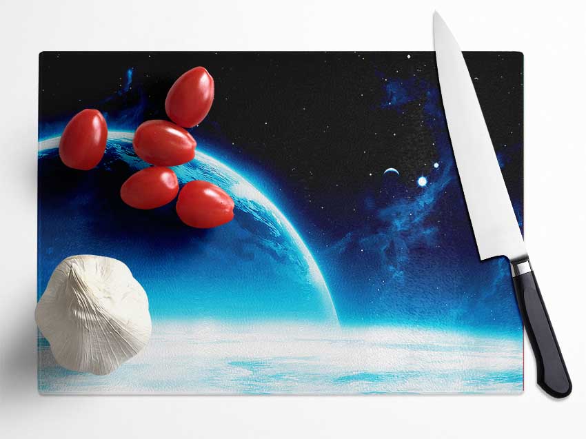 Blue Planet Horizon Glass Chopping Board