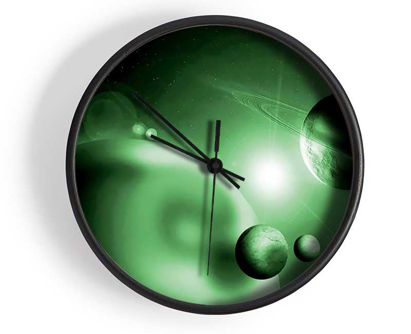 Green Planets Clock - Wallart-Direct UK