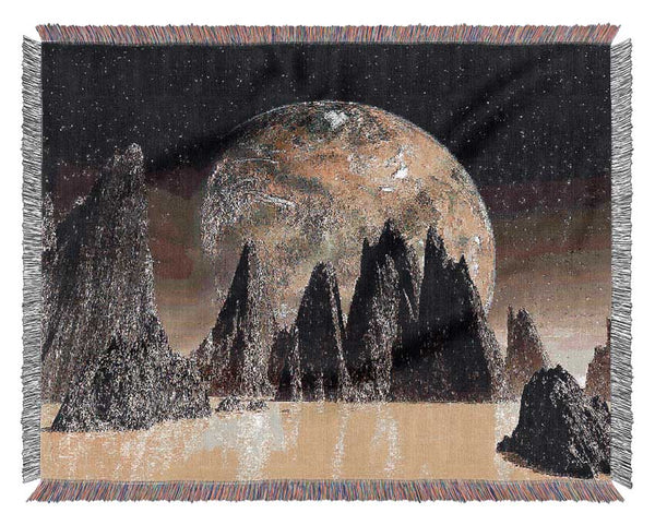 Life On A Distant Planet Woven Blanket