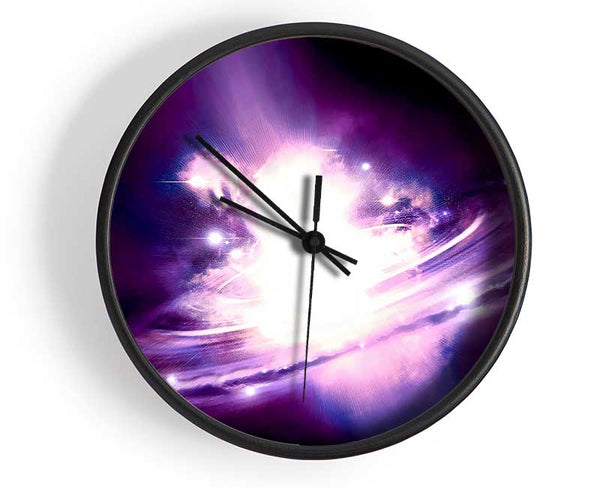 Pink Exploding Star Clock - Wallart-Direct UK