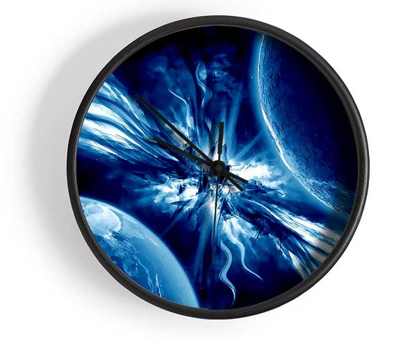 Blue Winged Planets Clock - Wallart-Direct UK