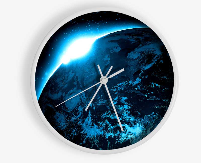 Sunrise Over Planet Clock - Wallart-Direct UK