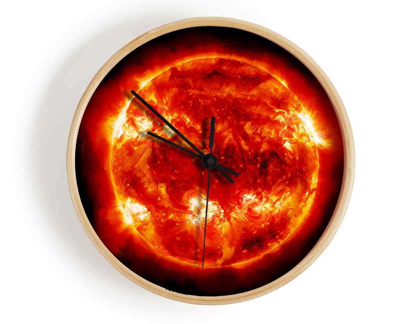 Red Sun Fire Glow Clock - Wallart-Direct UK