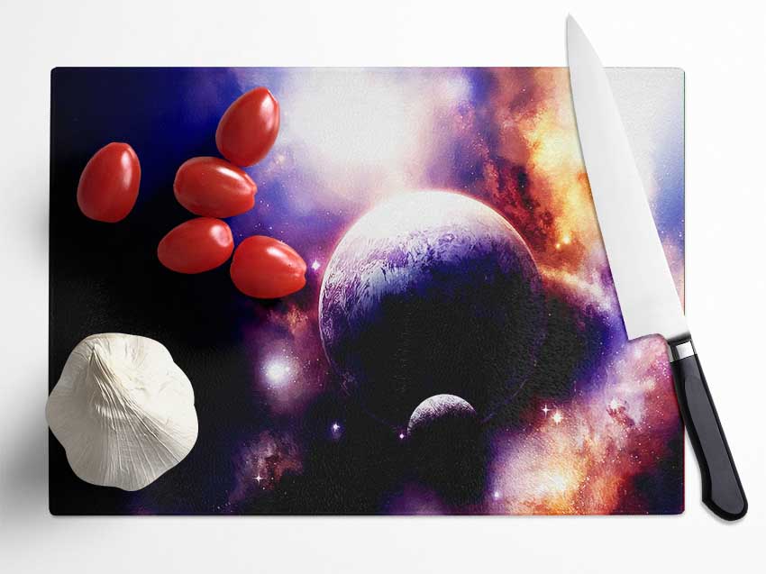 Stunning Planets Glass Chopping Board