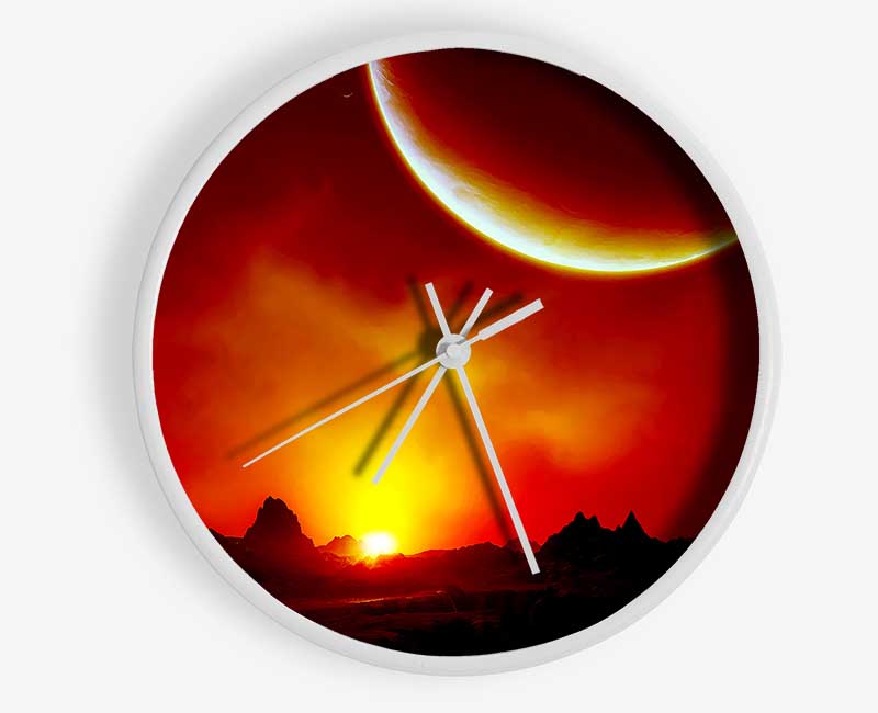 Red Sunrise On Mars Clock - Wallart-Direct UK