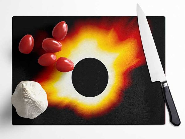 Blazing Sun Behind The Eclipse Glass Chopping Board