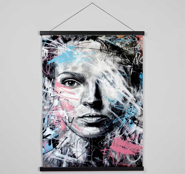 Pink And Blue Face Hanging Poster - Wallart-Direct UK