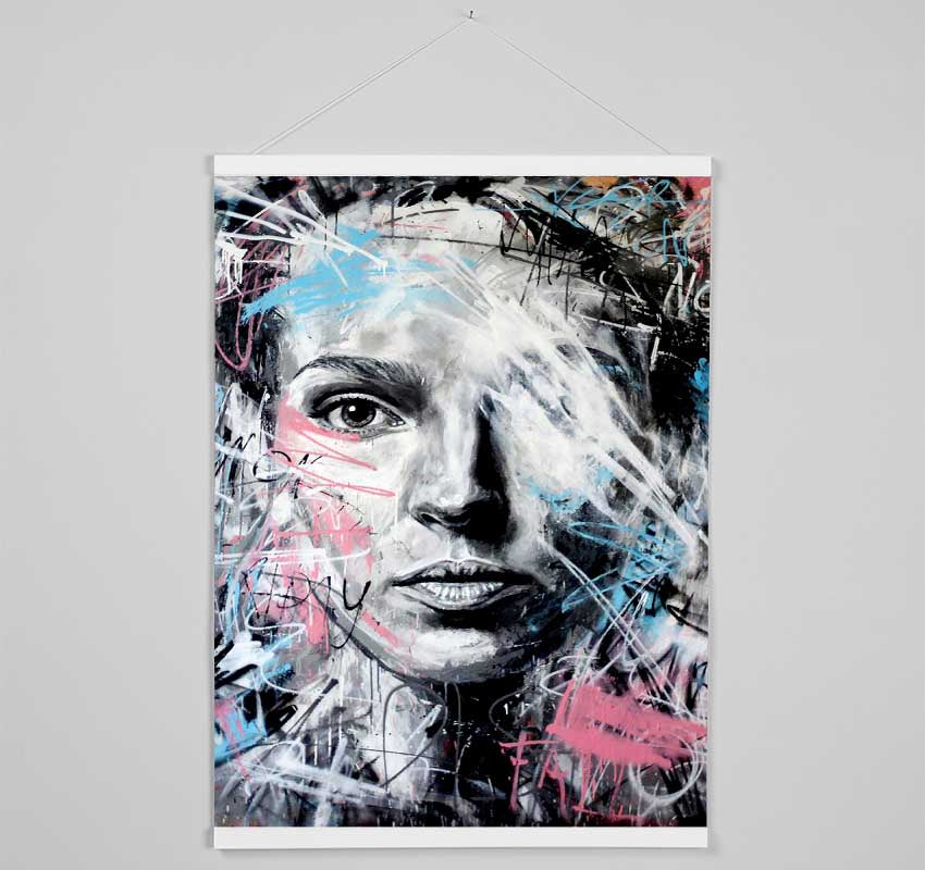 Pink And Blue Face Hanging Poster - Wallart-Direct UK