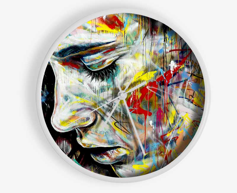 Colourful Woman Clock - Wallart-Direct UK