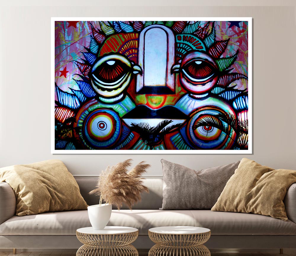 Funny Face Print Poster Wall Art